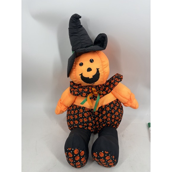 Dan Dee Other - VTG Dan Dee Nylon Puffalump Style Halloween Pumpkin Witch 26" Plush